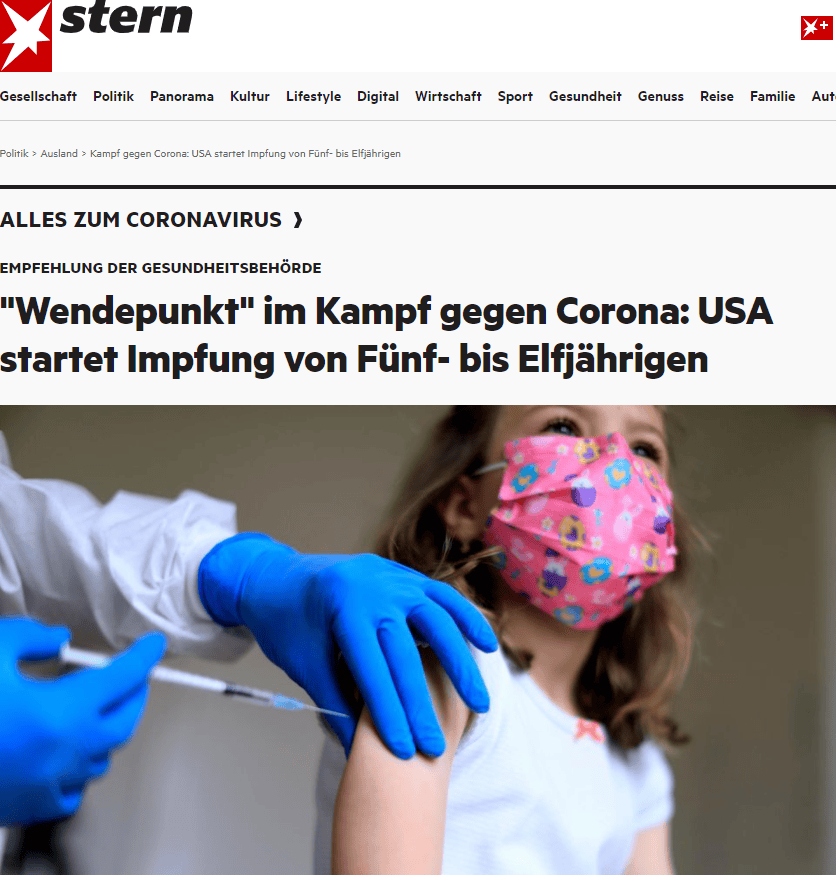 Die US-Arzneimittelbehörde FDA hatte dem Impfstoff Ende vergangener Woche eine Notfallzulassung für diese Altersgruppe erteilt. Die Regierung begann daraufhin bereits, weitere Impfstoffdosen ins ganze Land auszuliefern. Mit der CDC-Impfempfehlung können ab sofort Kinder ab fünf Jahren ihre Spritze erhalten, in vollem Umfang anlaufen soll die Impfkampagne nach Regierungsangaben dann in der kommenden Woche.
Erste Kinder erhielten bereits Impfung
Die Impfempfehlung bedeute für viele Eltern "das Ende von Monaten der Sorge um ihre Kinder", erklärte Biden. Gleichzeitig verringere die Impfung die Weiterverbreitung des Coronavirus durch Kinder in anderen Altersgruppen. "Das ist ein wichtiger Schritt in unserem Kampf für einen Sieg gegen das Virus."
Im Krankenhaus von Hartford im Bundesstaat Connecticut wurden bereits am Dienstagabend die ersten Corona-Impfspritzen an unter Zwölfjährige verabreicht. "Ich könnte weinen", sagte die Mutter Liz Cronin der Nachrichtenagentur AFP. "Wir haben alle so lange darauf gewartet, dass unsere Kinder endlich so etwas wie ein Gefühl von Normalität zurückbekommen."
Der sechsjährige Kareem Omar berichtete nach seiner Impfung, diese tue "nicht wirklich weh" und zeigte sich patriotisch: "Tut das für das Wohl von Amerika. Denn das hilft Amerika und der Welt, und damit ist das Leben für alle auf der Erde besser", verkündete er an seine Altersgenossen gerichtet.
Die US-Regierung hatte bei Biontech und Pfizer bereits weitere 50 Millionen Impfdosen für Kinder bestellt. Bislang verabreicht nur eine Handvoll Länder, darunter China, Chile, Kuba und die Vereinigten Arabischen Emirate, Corona-Impfstoffe an jüngere Kinder.
Mehr als 100 Corona-Todesfälle unter Kindern
Seit Beginn der Pandemie wurden in den USA insgesamt 1,9 Millionen Corona-Infektionen bei Kindern zwischen fünf und elf Jahren registriert und mehr als 8300 Kinder in dieser Altersgruppe wegen einer Covid-19-Erkrankung ins Krankenhaus eingeliefert. Es gab demnach mehr als einhundert Todesfälle. Zudem gab es mehr als 2300 Fälle des Multisystem-Entzündungssyndroms bei Kindern (MIS-C), einer seltenen, aber sehr ernsten Corona-Nachwirkung.
Die Gesundheitsbehörden sollen bei Kindern weiterhin auf mögliche ernste Nebenwirkungen des Impfstoffs wie Herzmuskelentzündung achten. Die klinischen Studien waren bisher zu klein, um diese Risiken verlässlich zu beschreiben. Es wird aber davon ausgegangen, dass derartige Nebenwirkungen äußerst selten sind. Das Coronavirus selbst verursacht je nach Übertragungsrate vermutlich deutlich mehr Herzmuskelentzündungen.
Der Biontech/Pfizer-Impfstoff hat in den USA bereits eine Notfallzulassung für Kinder und Jugendliche ab zwölf Jahren und eine vollständige Zulassung für Menschen ab 16 Jahren. Die Unternehmen haben auch in der EU eine Zulassung ihres Impfstoffes für Fünf- bis Elfjährige beantragt. Die Europäische Arzneimittel-Agentur (EMA) könnte bis Weihnachten darüber entscheiden.
Das Biontech-Vakzin wird an Fünf- bis Elfjährige in zwei Impfungen mit einer Dosierung von jeweils zehn Mikrogramm verabreicht, das ist ein Drittel der bei Erwachsenen üblichen Dosierung. Laut Pfizer beträgt der Schutz vor einer Covid-19-Erkrankung durch die Impfung bei dieser Altersgruppe 90,7 Prozent.