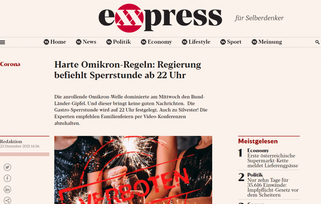 Noch kein Lockdown - Handel bleibt offen
Die Experten von “Gecko” haben generell einen “Minimalmodus” ab dem 27. Dezember empfohlen. “Die Empfehlungen wurden von der Bundesregierung einhellig mitgetragen”, erklärte Katharina Reich. Auch die Länder hätten einstimmig mitgestimmt. Einen Lockdown habe man noch nicht empfohlen. Ausgeschlossen ist er aber nicht. “Wir fahren auf Sicht”, so Expertin Reich.
Halbwegs gute Nachrichten gibt es für den Handel – dort bleibt vorerst zumindest geöffnet.
"Keep ist simple, stupid!" Einreise aus Omikron-Risikoländern
Die vier Länder Großbritannien, Niederlande, Dänemark und Norwegen werden ab Freitag als Virusvariantengebiete eingestuft. Die Einreise aus diesen Ländern ist grundsätzlich untersagt. Österreichische Staatsbürger und EU-Bürger sind zur Einreise berechtigt, müssen aber besonders strenge Quarantäneregelungen, wie eine zehntägige Quarantäne, PCR-Test bei der Einreise und Registrierung, einhalten. Mittlerweile wurden in Österreich 419 Omikron-Fälle registriert.
Generalleutnant Norbert Gehart, der stellvertretend für den erkrankten Rudolf Striedinger bei der PK eingesprungen war, verwies auf eine alte Bundesheer-Weisheit: “KISS” – also “Keep it simple, stupid”. So erklärte er die neuen Maßnahmen. Wer mit “stupid” gemeint ist, blieb eben so offen, wie die Frage, ob die “simplen Regeln” zu Ende gedacht wurden. Wie man etwa die Einreisebestimmungen künftig durchführen wolle, wisse man noch nicht.
Veranstaltungen stark begrenzt
Neue Regeln gelten nun auch bei Veranstaltungen. Zusammenkünfte sind künftig nur mehr für maximal 25 Personen gestattet. Und das gilt sowohl indoor wie auch outdoor. Bei größeren Events braucht es fix zugewiesene Sitzplätze.
25 Personen – 2G-Regel, keine zugewiesenen Sitzplätze nötig
500 Personen – 2G, zugewiesene Sitzplätze
1000 Personen – 2Gplus (Genesen oder Geimpft und PCR-Test)
2000 Personen – 3 Stiche und PCR-Test