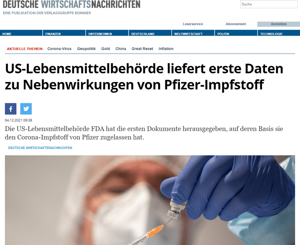 Die US-Lebensmittelbehörde FDA will sich für die Veröffentlichung der umfangreichen Dokumente, auf denen die Zulassung des Pfizer-Impfstoffs basiert, bis zum Jahr 2076 Zeit lassen. Zwar geht eine Gruppe von Wissenschaftlern derzeit gerichtlich gegen diese ungewöhnlich langsame Herausgabe von Daten vor. Doch derweil gibt die Behörde nur 500 Seiten pro Monat heraus.
Nach aktuellem Stand wird die FDA die Dokumente erst in 55 Jahren vollständig geliefert haben. Die Behörde argumentiert, dass die Unterlagen zunächst überprüft werden müssten, um "vertrauliche Geschäfts- und Betriebsgeheimnisse von Pfizer oder BioNTech zu entfernen sowie persönliche Daten von Patienten, die an klinischen Versuchen teilgenommen haben".
Die Behörde verweist darauf, dass die Antragsteller eine große Menge an Material anfordern (329.000 Seiten) und dass die zuständige Abteilung nur zehn Mitarbeiter hat, die derzeit zudem etwa 400 andere Anfragen bearbeiten müssen. Die Antragsteller argumentieren hingegen, dass ihr Antrag oberste Priorität haben sollte und dass die Food and Drug Administration (FDA) das gesamte Material bis spätestens 3. März 2022 freigeben sollte.
Mehr zum Thema: Daten zu Pfizer-Impfstoff sollen bis 2076 unter Verschluss bleiben
Doch auch wenn die Behörde die Dokumente der Öffentlichkeit nur langsam zur Verfügung stellt, so geben die ersten 38 nun veröffentlichten Seiten doch bereits einen Einblick, auch wenn sie teilweise unkenntlich gemacht wurden. Demnach gab es Stand Ende Februar 2021 insgesamt 42.086 Patientenberichte über Nebenwirkungen (darunter 25.379 medizinisch bestätigte), die insgesamt 158.893 Vorfälle umfassen.
Diese umfassten Störungen des Nervensystems (25.957), Erkrankungen des Muskel-Skelett-Systems und des Bindegewebes (17.283), Magen-Darm-Erkrankungen (14.096), Haut und Erkrankungen des Unterhautgewebes (8.476), Erkrankungen der Atemwege, des Brustkorbs und des Mittelfells (8.848), Infektionen und Infektionskrankheiten (4.610) sowie Verletzungen, Vergiftungen und Komplikationen bei der Behandlung (5.590).
Nicht nur in den von Pfizer zusammengestellten Daten finden sich Angaben zum Umfang der Nebenwirkungen des Impfstoffs. Aktuellere Daten bietet die globale Datenbank OpenVAERS, wo der Corona-Impfstoff von Pfizer und BioNTech im laufenden Jahr Stand 19. November mit 12.862 Todesfällen in Verbindung gebracht wird.
Allerdings bringt OpenVAERS auch den Janssen-Impfstoff mit 1.574 Todesfällen und den Moderna-Impfstoff mit 4.746 Todesfällen in Verbindung. Im laufenden Jahr 2021 wurden so viele Todesfälle im Zusammenhang mit dem Impfen festgestellt wie nie zuvor. Allein im Zusammenhang mit den Corona-Impfstoffen starben OpenVAERS zufolge bereits 19.249 Menschen weltweit.
VAERS (Vaccine Adverse Event Reporting System) wurde im Jahr 1990 gegründet, um Berichte über Impf-Nebenwirkungen zu sammeln. Es handelt sich um ein freiwilliges Meldesystem, das laut einer von VAERS zitierten Studie aber nur etwa ein Prozent der tatsächlichen Impfverletzungen erfasst. Das würde bedeuten, dass weltweit bereits rund 2 Millionen Menschen im Zusammenhang mit den Corona-Impfungen gestorben sind.
Fakt ist, dass bei VAERS niemals zuvor so viele Berichte eingegangen sind wie im laufenden Jahr, darunter Stand 19. November auch 3.071 Fehlgeburten, 9.546 Herzinfarkte, 14.428 Fälle von Myokarditis, 4.415 Thrombopenien, 30.967 dauerhafte Behinderungen, 34.189 schwere allergische Reaktionen und 10.643 Gürtelrosen.
